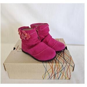boc Boots Embroidered Fuchsia Bouquet Pink Faux Suede Soft‎ footbed Toddler 6